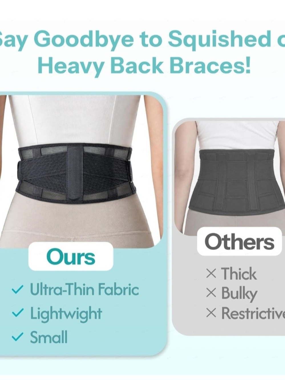 Ultra-Thin & Lightweight Back Brace for Lower Back Pain,Sciatica,Scoliosis L/XL - Picture 7 of 14